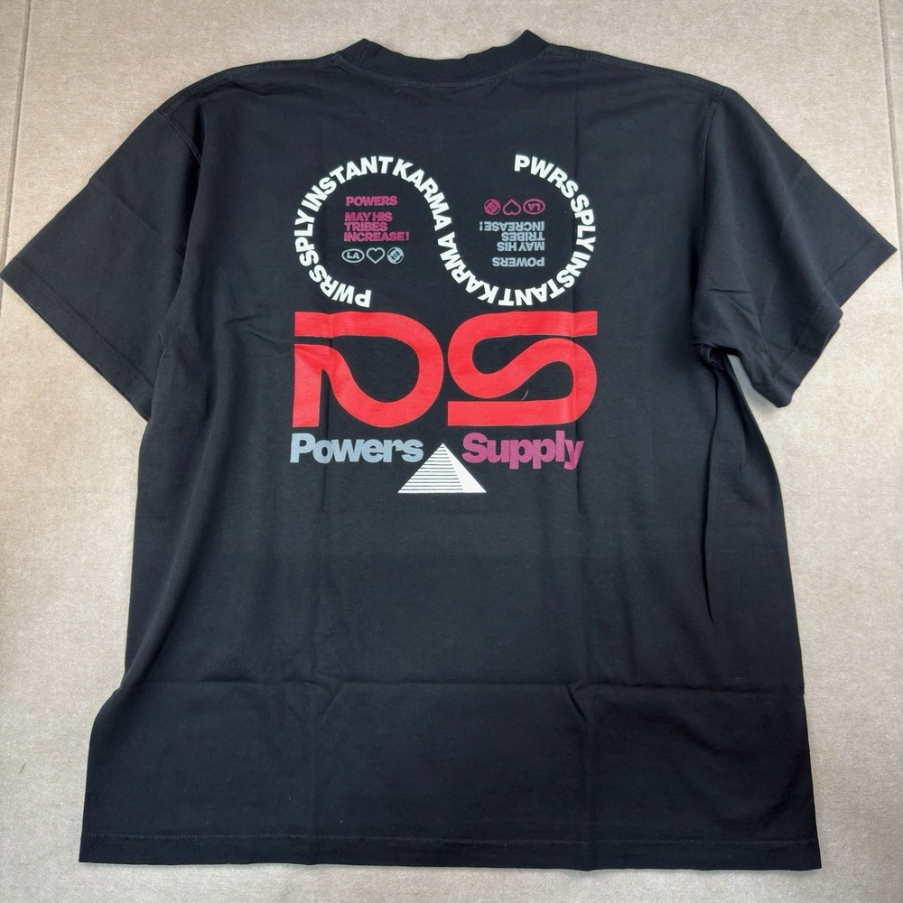 Powers Supply Shirt Mens XL Black Instant Karma‎ Graphic Tee Cotton USA Made